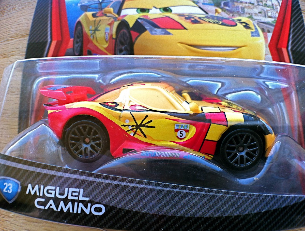 Disney PIXAR Cars 2 MIGUEL CAMINO diecast #23 WORLD GRAND PRIX