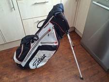 Gorgeous White Black Red Titleist Stand Golf Bag with rain hood cover balls etc