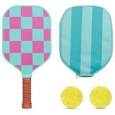 Member s Mark 4 Piece Performance Pickleball Set Pink Checkered