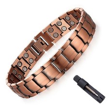 Men's Copper Bracelet,3X Strength 99.99 Copper Magnetic Adjustable Length