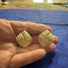 Gold Tone Metal Knot Earrings