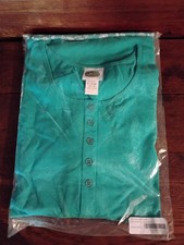 2 Pack Collections Women's Long Sleeve Nightgowns Button Up Size XL 100 Cotton
