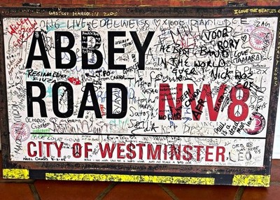 Abbey Road NW8 City of Westminster Graffiti Decorative canvas print.