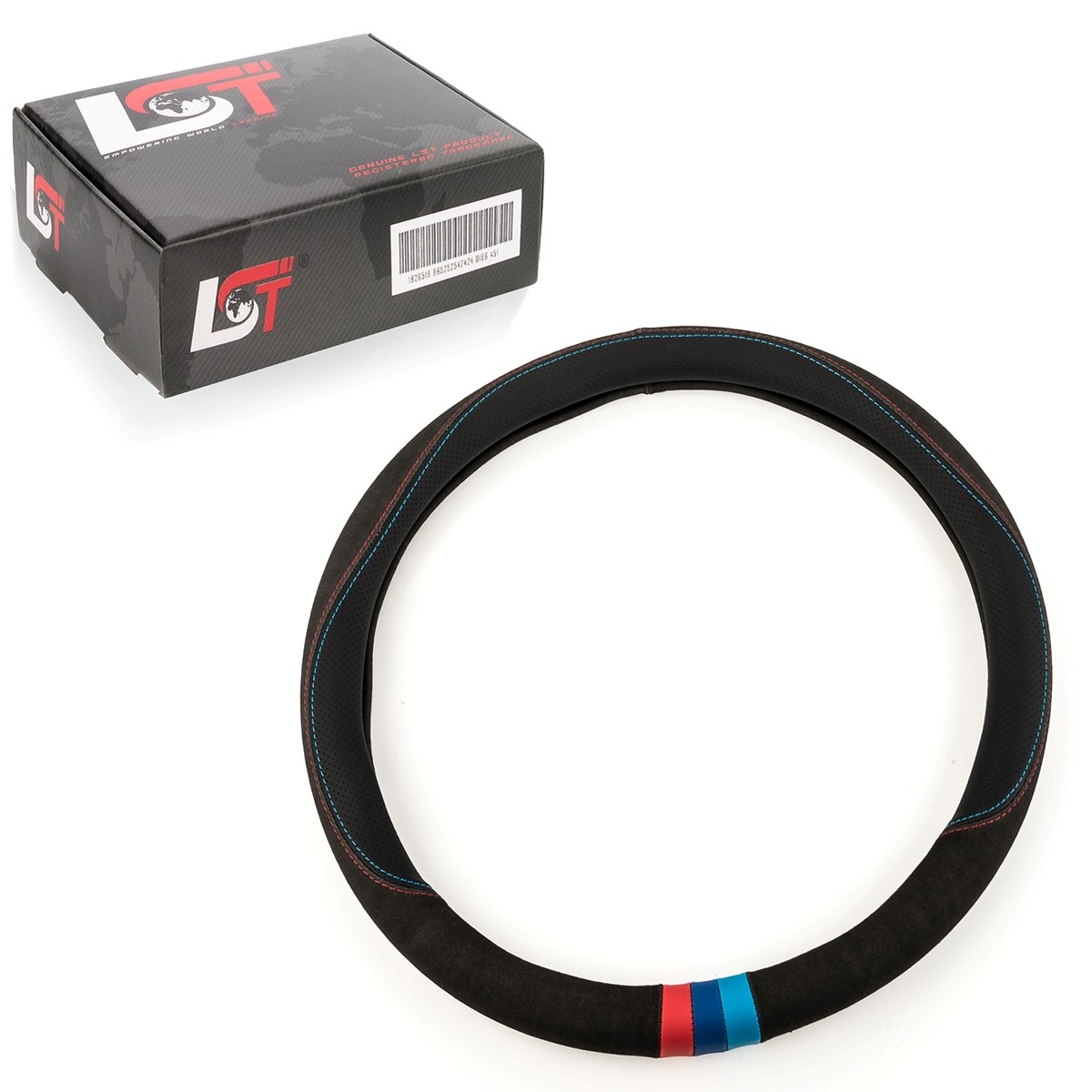 Steering Wheel Cover Ø 38 Cm 15 Inch Black Red Blue For DAIHATSU