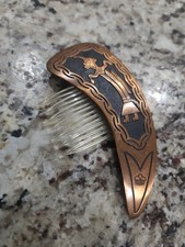Vintage Copper On Metal Hair Comb Kashina Dancer Storm Cloud Boho