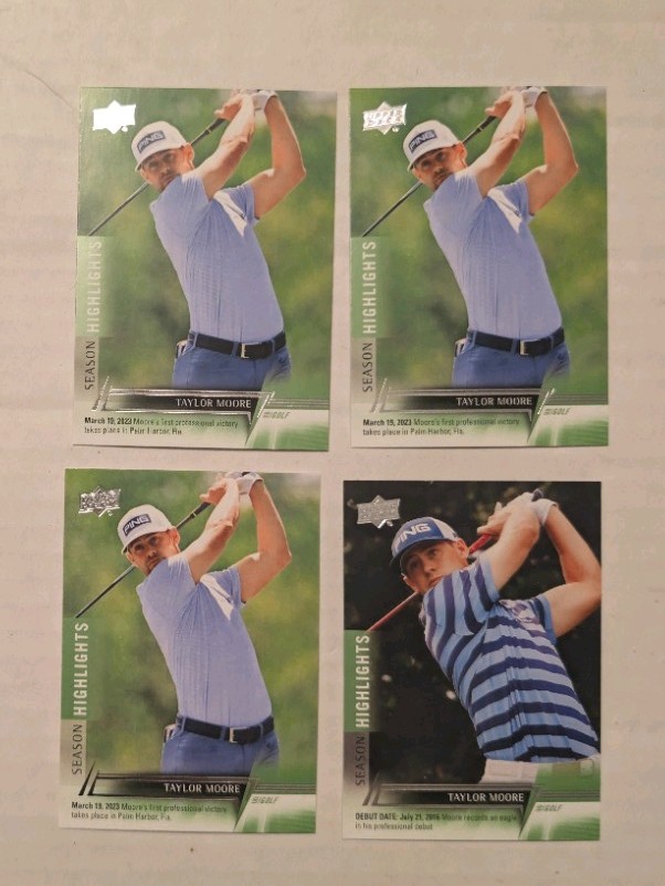2024 Upper Deck Golf Taylor Moore Season Highlights 4 Card Lot #58 #90(x3)