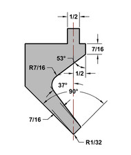RITEWAY PRESS BRAKE DIE 90 DEGREE 7/16 INCH GOOSENECK FORMING PUNCH #37 24 INCH
