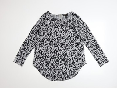 QED London Langarm-Sweatshirt Damen grau Animalprint UK S