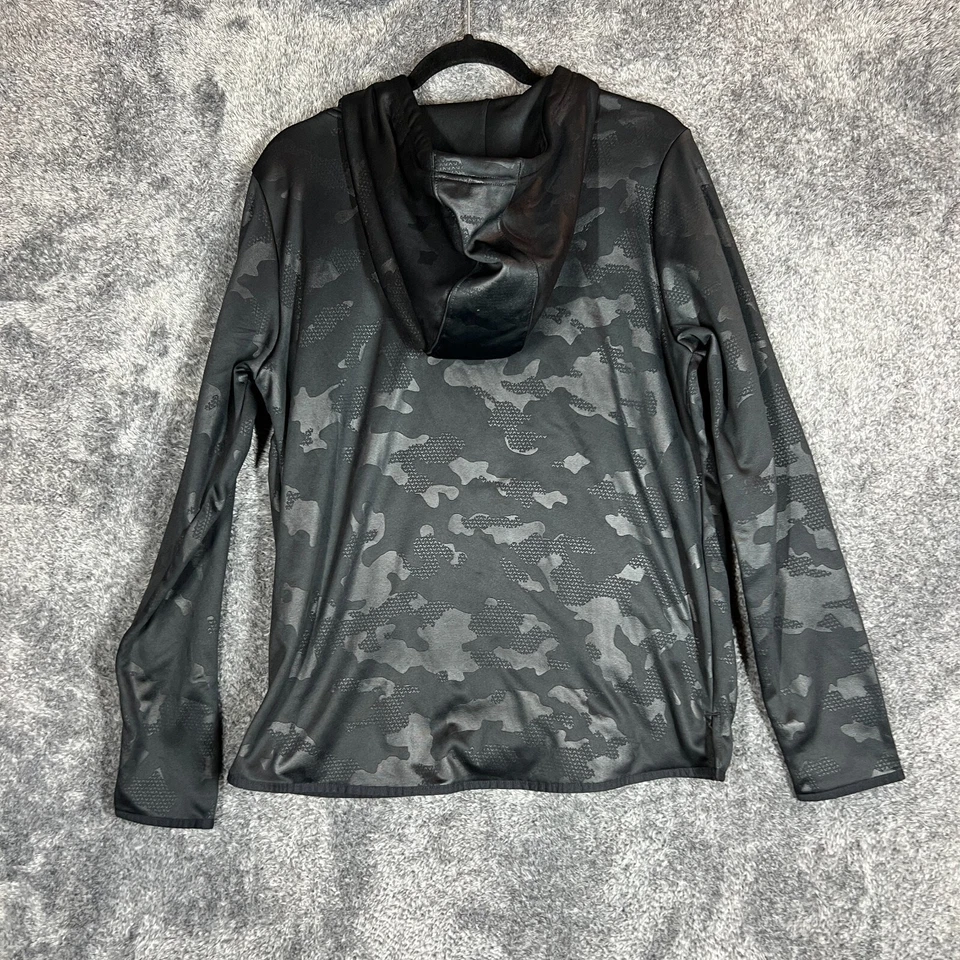 Sudadera con capucha Under Armour para mujer grande negra camuflaje suelta manga larga polar Foto 2 de 4