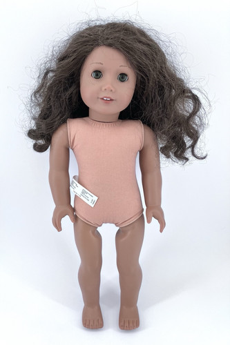 American Girl Doll 18” Curly Wavy Brunette Hair Green Eyes 2014 Nude HTF Rare AG