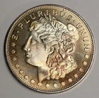 Vintage 1 oz .999 Fine Silver Round ~ Morgan Dollar Design ~ Toned