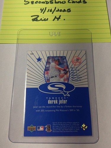 1999 Upper Deck UD Choice Derek Jeter Blue Starquest #SQ4 - Picture 2 of 2