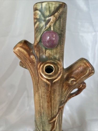 Antique Vintage Weller Pottery Woodcraft Apple Tree Art Pottery 10” Bud Vase - Picture 8 of 19