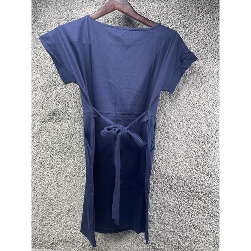 UVN Damen Marineblau Minikleid Kurzarm Bindeband Taille mit Taschen Größe M Neu mit Etikett - Bild 6 von 8