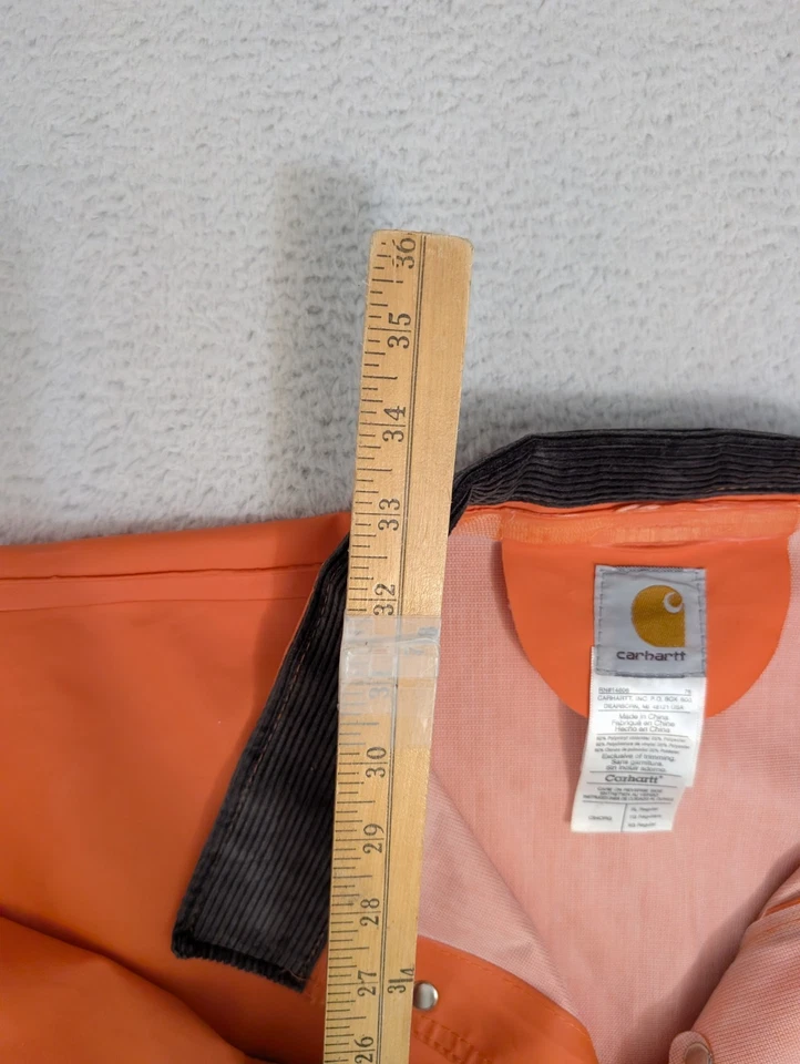 Carhartt Jacket Mens XL Regular C64ORG PVC Rain Coat Fisherman EUC - Image 4 of 4