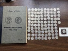 1916-1945 90% Silver Mercury Dimes Lot 173 w/ Book 1921 PD 1926S 1945 Micro S