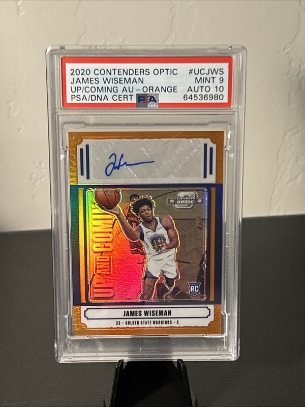 2020-21 Contenders Optic James Wiseman Up Coming Auto RC Orange #/25 PSA 9 10