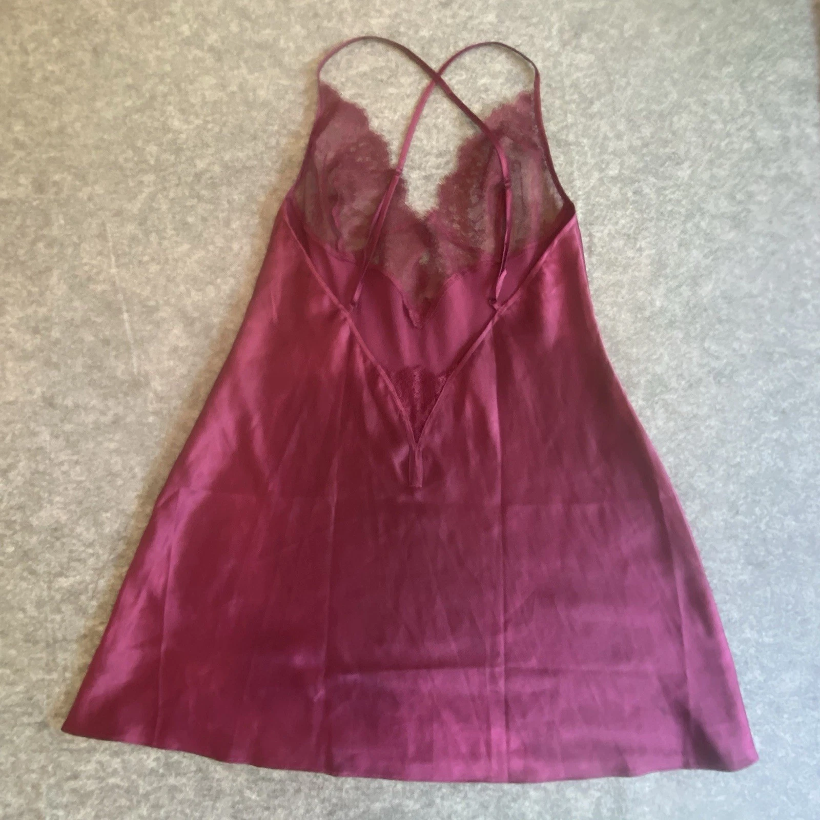 UNDERCOVER Abito vestito Victorias Secret Chemise medio pizzo trasparente slip ritaglio croce marrone