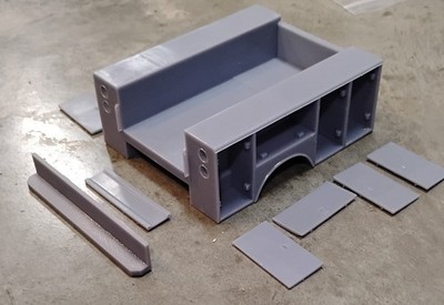 3D Printed 1/25 Work Box Service Bed For Medium Duty Truck Model Car Kit