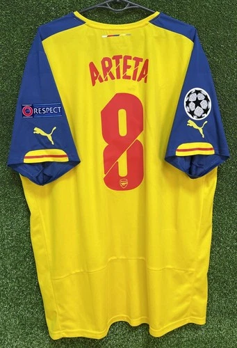 MENS FC ARSENAL 2014/2015 MIKEL ARTETA SOCCER FOOTBALL SHIRT JERSEY SIZE 2XL XXL