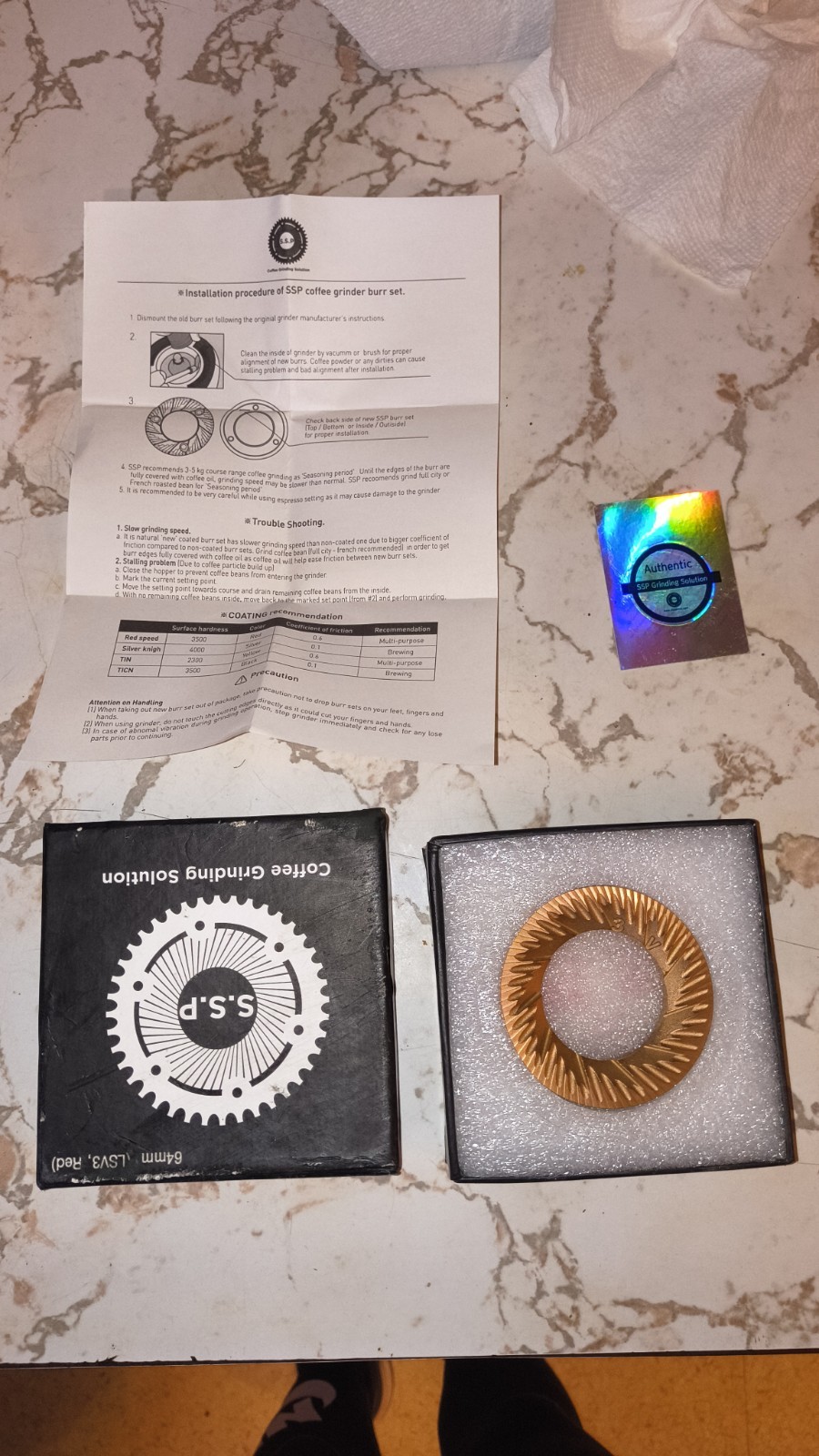 64mm SSP Cast V3 (CV3) Blind Burr Red Speed Coating