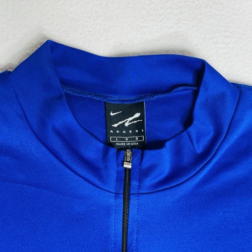 Vintage Nike Andre Agassi Made In USA 1/2 Zip Pullover Mens Large Blue - Picture 3 of 16