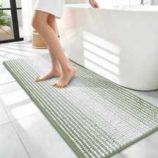 OLANLY Bathroom Runner Rugs 47x17, Extra Soft Absorbent 47" X 17", Sage Green