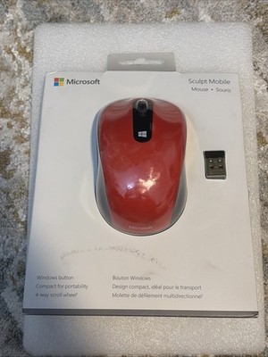 Microsoft Sculpt Mobile Mouse Wireless USB Flame Red 43U-00023 NEW/SEALED