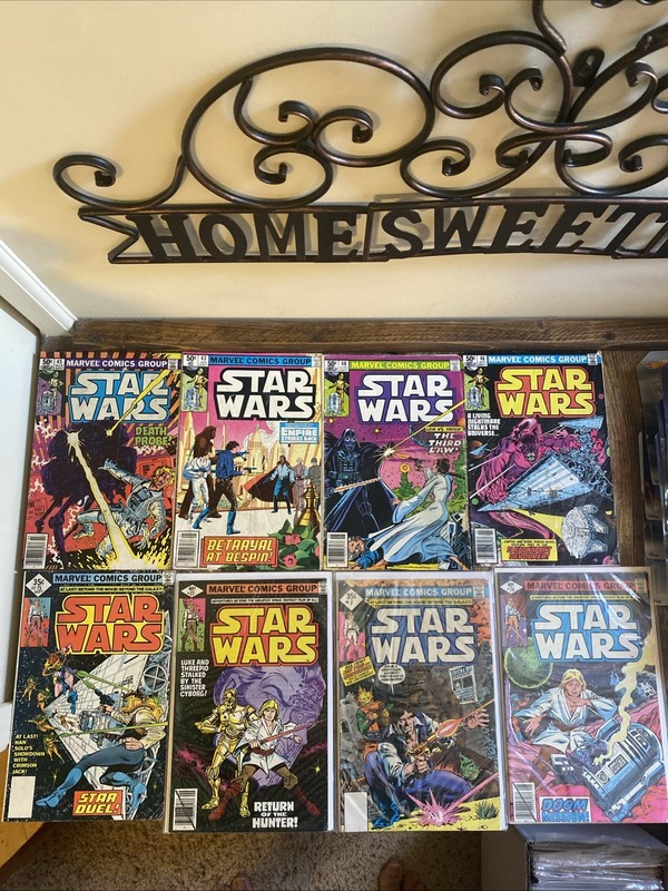 Vintage Star Wars Comic Lot of 8 Comics 1970-1980s Marvel Comics Luke Vader Leia