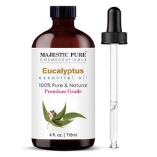 Majestic Pure Eucalyptus Essential Oil – 4 oz with Glass Dropper, 100% Pure & Na