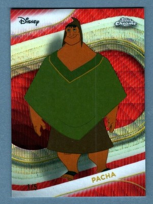 Pacha 2025 Topps Chrome Disney 21 Red Wave Refractor SP #1/5 Emperors New Groove