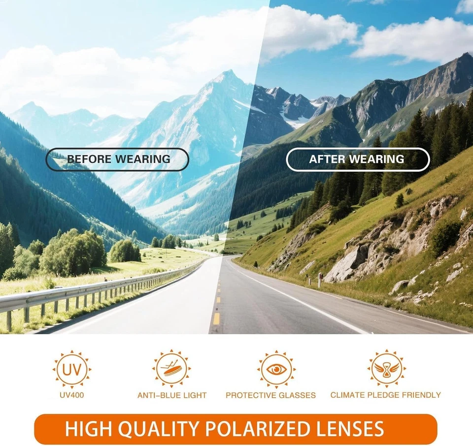 Gafas de sol deportivas polarizadas suoso para hombre: gafas de protección UV400 A3-verde  Foto 4 de 4