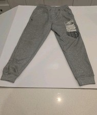 NBA Boys Gray Jogger Pants Elastic Waist Pockets Basketball Size 14-16