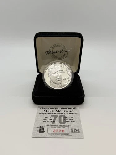 Mark McGwire MLB Baseball One Troy Ounce .999 Fine Silver Round /7,500