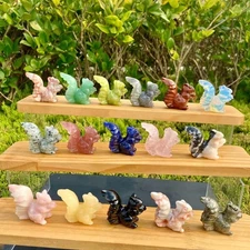 1pcs Natural mixed Quartz Carved crystal Squirrel Reiki Decor Random
