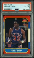 Fleer 1986-87 Patrick Ewing Rookie #32 PSA 6 New York Knicks Basketball Card