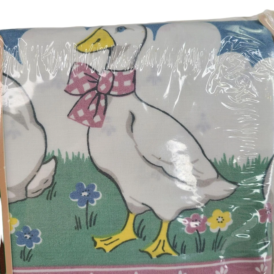 Fieldcrest Luxury Full Sheet Set Percale Duck Floral Howard Kaplans Vintage New - Image 2 of 4