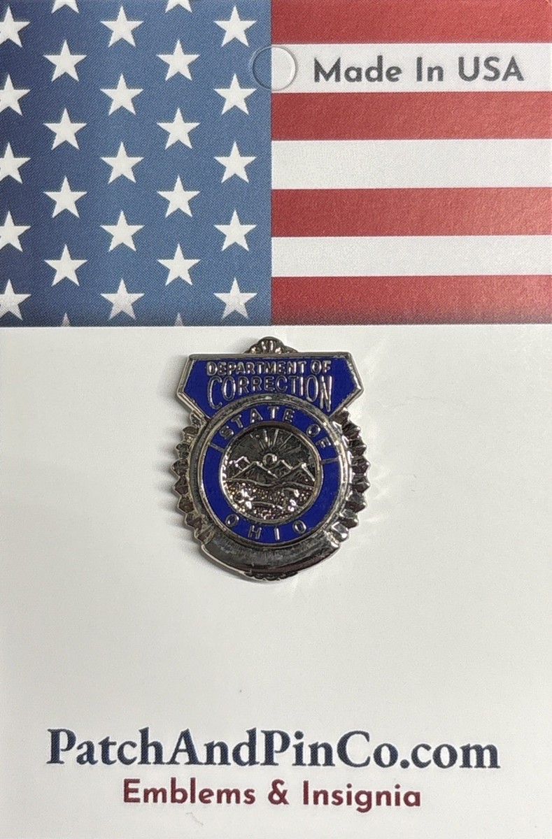 Ohio Dept Of Correction Tie Tac Pin Uniform Insignia Silver