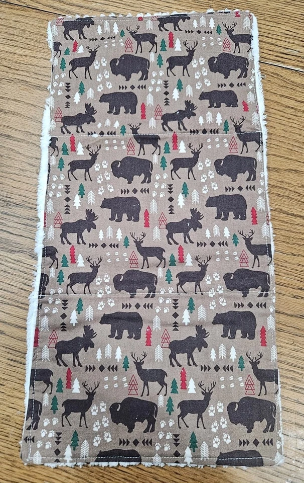 Paquete de 3 paños para eructar oso búfalo t-pee alce árbol de Navidad grueso Foto 3 de 4