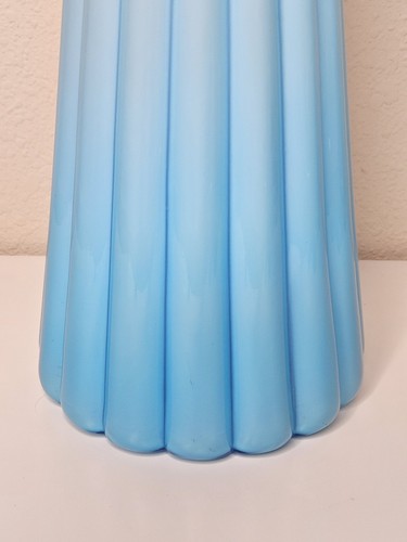 Vtg Empoli Turquoise Blue Cased Glass Fluted Genie Bottle Decanter 27.5" *READ* - Picture 4 of 23
