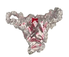 Iefiel White ‘Sissy’ Shiny Satin Pink Bow Panties Unisex M NOS