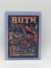 Babe Ruth Swing Of The Century 3 Of 8 Non Licensed Novelty Card Cracked Ice 