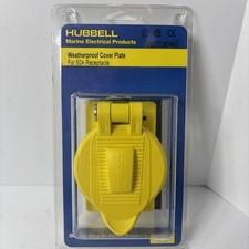 Hubbell HBL77CM74WO, (1) 50A Receptacle, Yellow, Weatherproof Box Cover, 1 pc