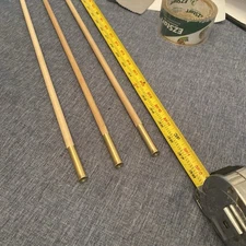 Hickory Muzzleloader Ramrod 36" L X 3/8" Diameter with Brass Ramrod Ends.