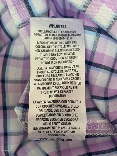 NWT - NAUTICA purple plaid Dress Shirt with Bowtie - Youth 10 - Picture 8 of 9
