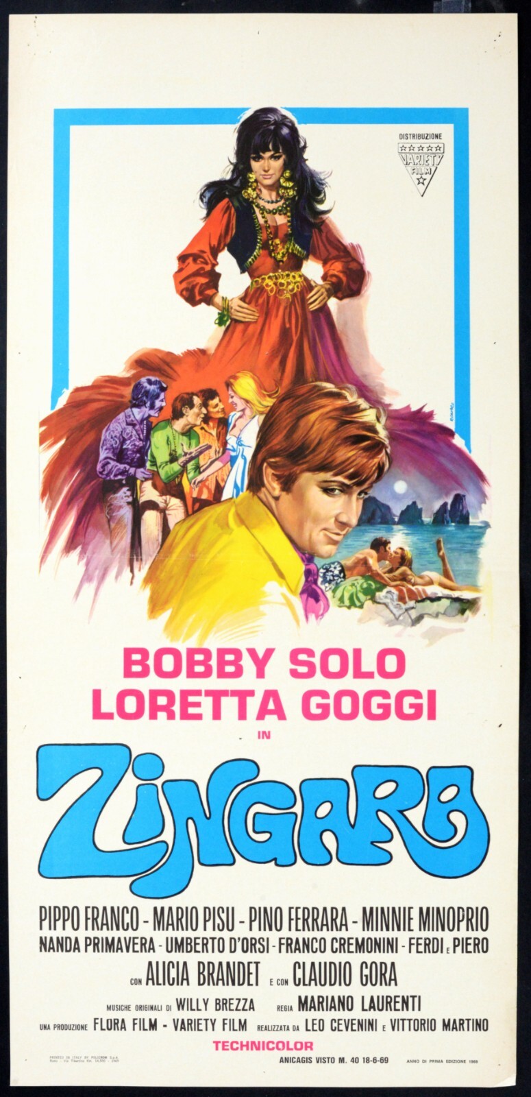 Locandina originale film Zingara (1969) - Regia di Mariano Laurenti