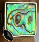 Vintage 925 Silver Abalone Ring Sz 10