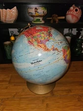 Vintage 1970s Replogle World Nation 12" Raised Relief Globe USSR