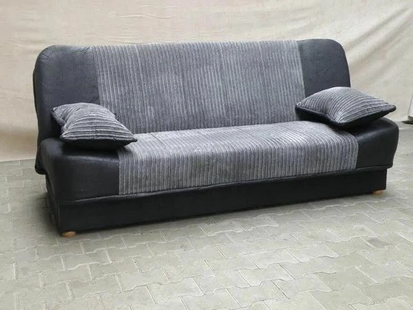 Fabric Sofa Bed Double Bed With Storage Woven Click Clack 2 Tone Free Delivery