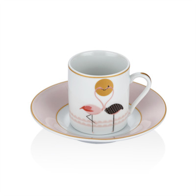 FLAMINGO Design Porzellan Espressotassen Mokkatassen 6er Set Bernardo CiCi HOME